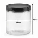 Bocal plastique à couvercle PET 250ml Ø 69 mm H 79 mm + couvercle réutilisable - carton de 294