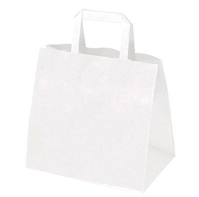 Sac en papier blanc anses plate 26x20x28 cm