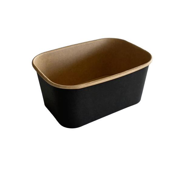 Saladier ou pot glace carton noir 1000ml