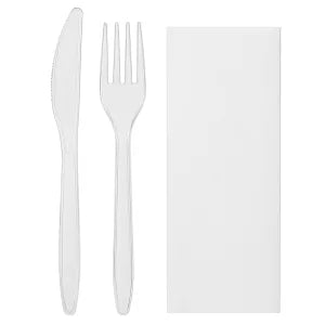 Set couvert 3/1 cristal réutilisable - Carton de 250