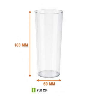 Verres injectés 20 cl ø 60x103 mm transparent cristal - carton de 420