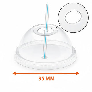 Couvercle dôme avec trou pour gobelet shaker diamètre 95 - cvdomtr500 - carton de 800 unités