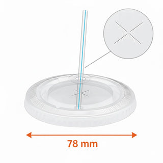 Couvercle plat croisillon pour gobelet shaker ø 78 cvcr300 - carton de 1250 unités