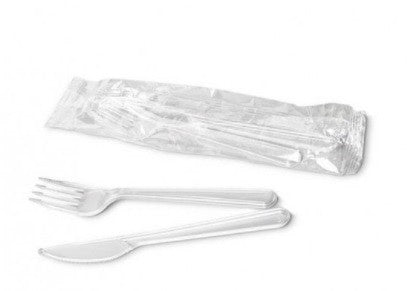 Set couvert 2/1 cristal réutilisable - Carton de 250