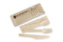 KIT couvert en bois 4 en 1 _ FOURCHETTE, COUTEAU, CUILLIERE + SERVIETTE - vendu par 500