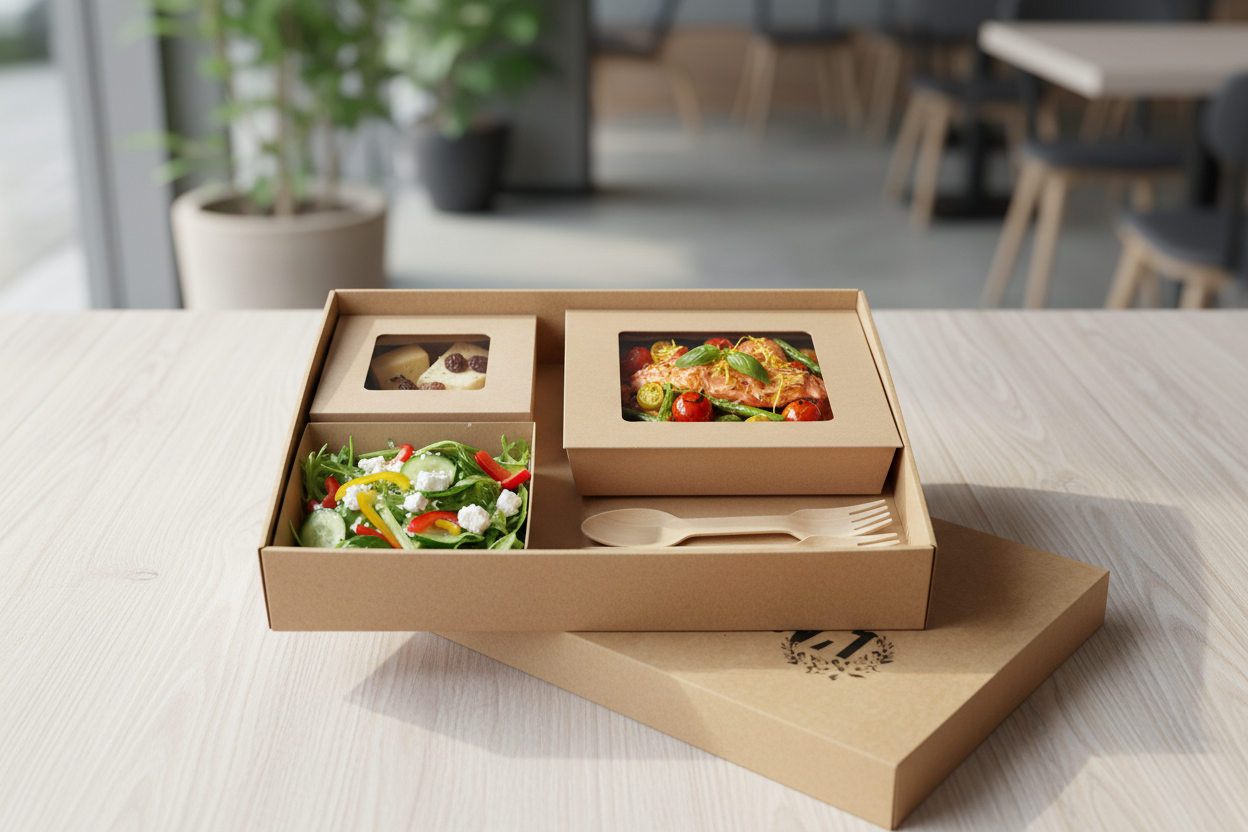 Plateau repas avec couverts