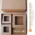 Plateau repas jetable 100% carton avec trois boites - vendu par 50