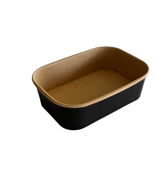 BOÎTE SALADIER NOIRE CARTON RECTANGULAIRE PLAT CHAUD ou FROID 800ml  - vendu par 300 (Copie)