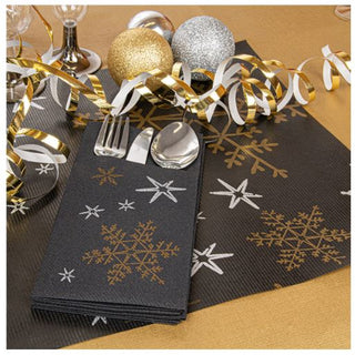 Sets de table kraft 'christmas night' 60g/m² 31x43cm noir cellulose 2000 unités