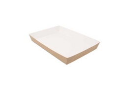 PLATEAUX REPAS 'THEPACK' 230 G/M2 25,5x18x3,7 CM NATUREL CARTON ONDULÉ NANO-MICRO (130 UNITÉ)