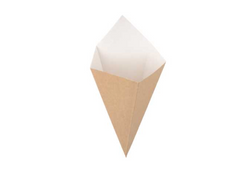 CORNETS FRITES 'THEPACK' 250 G 220 G/M2 15,7x26,8 CM NATUREL CARTON ONDULÉ NANO-MICRO (1200 UNITÉ)