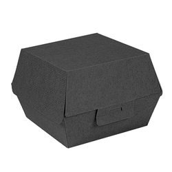 BOÎTES HAMBURGER 'THEPACK' 230 G/M2 14,4x13,6x9,2 CM (L+) NOIR CARTON ONDULÉ NANO-MICRO - VENDU PAR 500 / 234.20