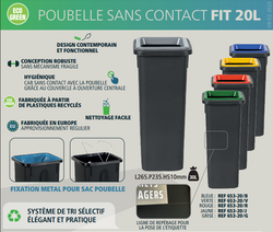 POUBELLE SANS CONTACT FIT NOIRE