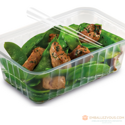 Barquette thermoscellable alphacel chaud plastique transparent 750 ml vendu par 1200 - cl750tp