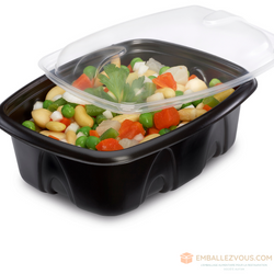 Barquette avec couvercle archipack chaud rectangle plastique transparent plastique 375 ml vendu par 480 - bcktp371