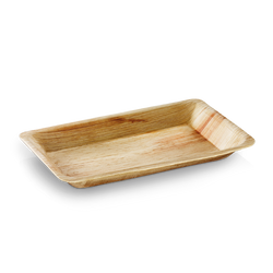 Assiettes rectangles feuille de palmier 16x24cm naturel - carton de 25