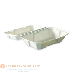 Coque hamburger BIODEGRADABLE 229x160+80 - vendu par 200