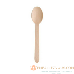 Cuillère à soupe en bois naturel 16 cm - carton de 50