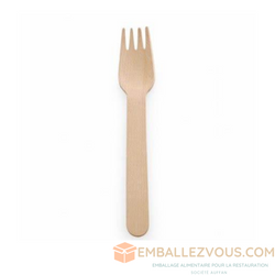 Fourchette en bois naturel 16 cm - carton de sachet de 50