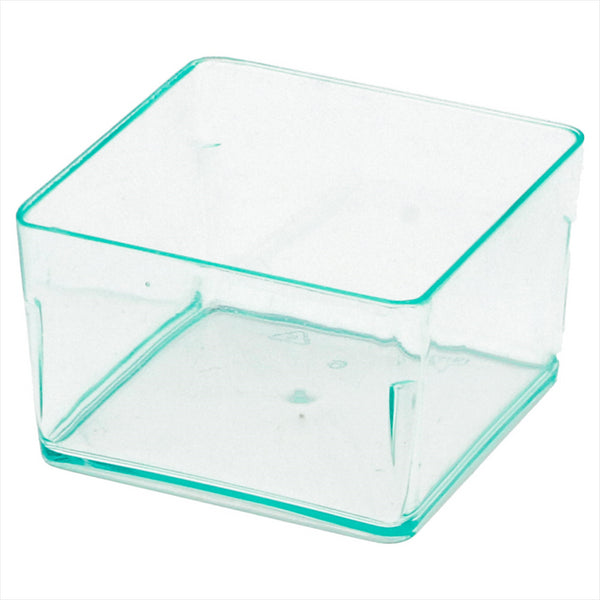 PETITS RÉCIPIENTS CARRÉS 35 ML 4,2x4,2x2,7 CM VERT D'EAU  PS - vendu par 576 unités