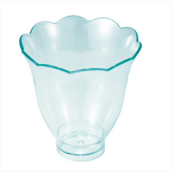MINI VERRES PÉTALE 70 ML Ø 5,8x6,2 CM VERT D'EAU PLASTIQUE PS - vendu par 288 unités