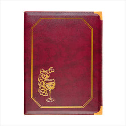CARTE DES VINS 8 POCHETTES DIN-A4 25,5x33 CM BORDEAUX PVC - vendu par 1 unités (Prix unitaire = 16 euros)