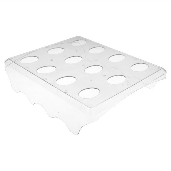 PLATEAUX POUR 12 CÔNES 24x20x5,8 CM TRANSPARENT PLASTIQUE PS - vendu par 24 unités