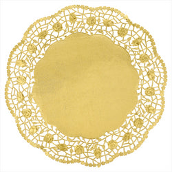 DENTELLES RONDES MÉTALISÉES 40 G/M2 + 20 G/M2 Ø 27 CM DORE DENTELLE METALISÉ - vendu par 100 unités (Prix unitaire = 0,148 euros)