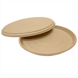 BASES RÉCIPIENT PIZZA COMPOSTABLE ET BIODEGRADABLE Ø 35,7x3,3 CM NATUREL canne à sucre