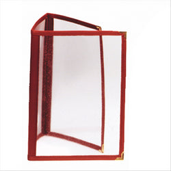 MENU "AMÉRICAIN" DIN-A5 3 CORPLASTIQUE PS BORDEAUX PVC - vendu par 1 unités (Prix unitaire = 3,5 euros)