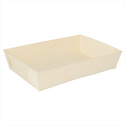 Barquettes rectangulaires 19x13x4 cm  bois - vendu par 100 unités (prix unitaire = 0,8 euros)