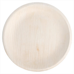 Assiettes rondes 'palmier' ø 18x2 cm naturel palmier - carton de 200 unités