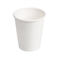 Gobelets boissons chaudes 1 paroi 240 ml 280 + 18  pe g/m2 ø8/5,6x9,2 cm blanc carton - carton de 1000 unités