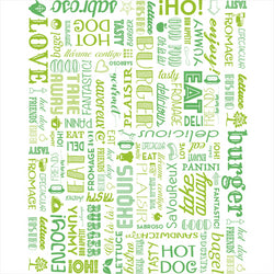 Emballages pour burgers 'parole' 28x34cm vert ingraissable - vendu par 1000 (PU 0,024€)