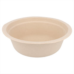 Saladier compostable et biodegradable 350 ml ø 13,5x4,6 cm naturel canne à sucre - vendu par 900 (PU 0,09€)