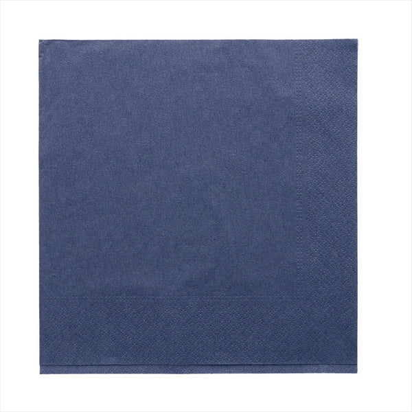 Serviettes ecolabel 2 plis 18g/m² 39x39cm bleu marine ouate - vendu par 1600 (PU 0,037€)
