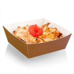 DELI-BARQUETTES 7x7x3 CM MARRON CARTON - vendu par 1000 unités (Prix unitaire = 0,046 euros)