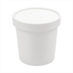 RÉCIPIENTS + COUVERCLES 360 ML 18 PE + 340 + 18  PE G/M2 Ø9/7,2x8,4 CM BLANC CARTON - vendu par 250 unités