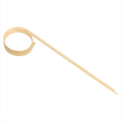 Piques "spirale" 9 (h) cm naturel bois bambou - vendu par 100 (PU 0,037€)