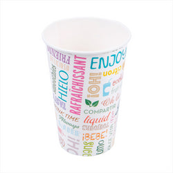 GOBELETS 'PAROLE' 16 OZ - 480 ML 280 + 18 PE G/M2 Ø9x12,6 CM BLANC CARTON