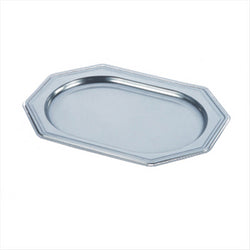 PLATEAUX DE LUXE OCTOGONAUX 24,5x34,5 CM ARGENTE  PET - vendu par 5 unités (Prix unitaire = 1,5 euros)