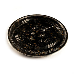 Récipients + couvercles pour sushi ø35,6x5cm noir plastique PS