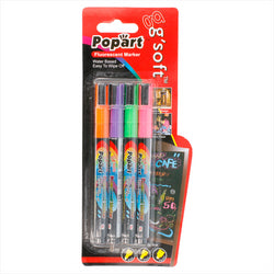 4 U. FEUTRES FLUORESCENTS FINS Ø 1x13 CM ASSORTI FEUTRE - vendu par 1 unités (Prix unitaire = 5,2 euros)