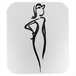 PLAQUE AUTO-ADHESIVE "DAMES" 12,2x14x0,1 CM BLANC ALUMINIUM - vendu par 1 unités (Prix unitaire = 7.70 euros)