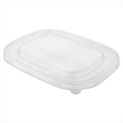 Couvercles bas pour références 221.44-221.45 compostable et biodegradable 23,5x18,5x1,1 cm transparent  pet - vendu par 300 (pu 0,39€)