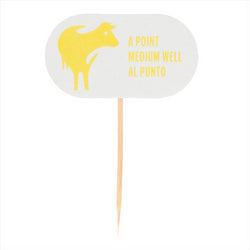 Steak marker "à point" 8 cm blanc carton - vendu par 100 (PU 0,014€)