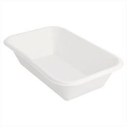 Barquette compostable et biodegradable 950 ml 21,5x14x5,2 cm blanc canne à sucre - vendu par 600 (pu 0,2€)