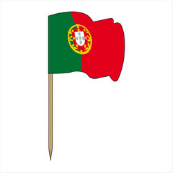 Petits drapeaux "portugal" 4x3/6,5 cm assorti bois - vendu par 144 (PU 0,011€)