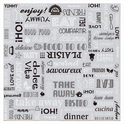 EMBALLAGES BASKET 'PAROLE' 35+20 G/M2 31x31 CM ARGENTE PARCHEMIN + ALUMINIUM - vendu par 1000 unités (Prix unitaire = 0,1 euros)