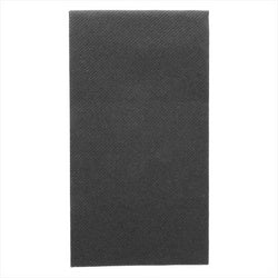 Serviettes pliage 1/8 55g/m² 40x40cm NOIR airlaid style Tissu (Like Linen) - carton de 750